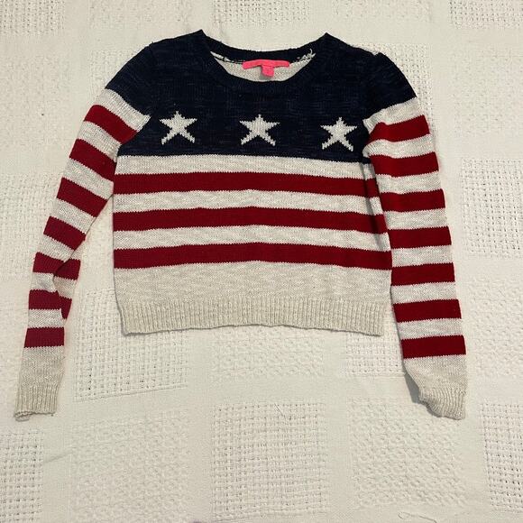 Rebellious One stars and stripes flag print sweater medium SP 7038 - Picture 8 of 10